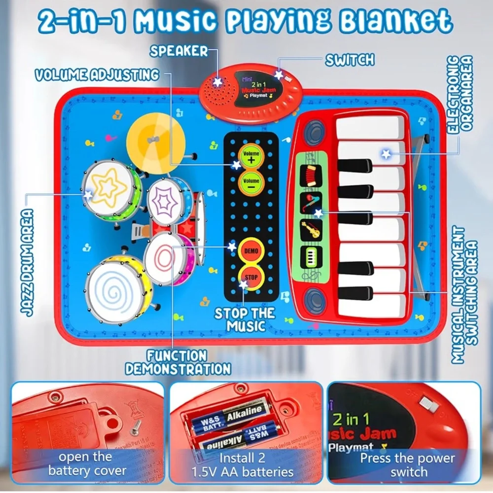 2-in-1 Musical Mat Toys